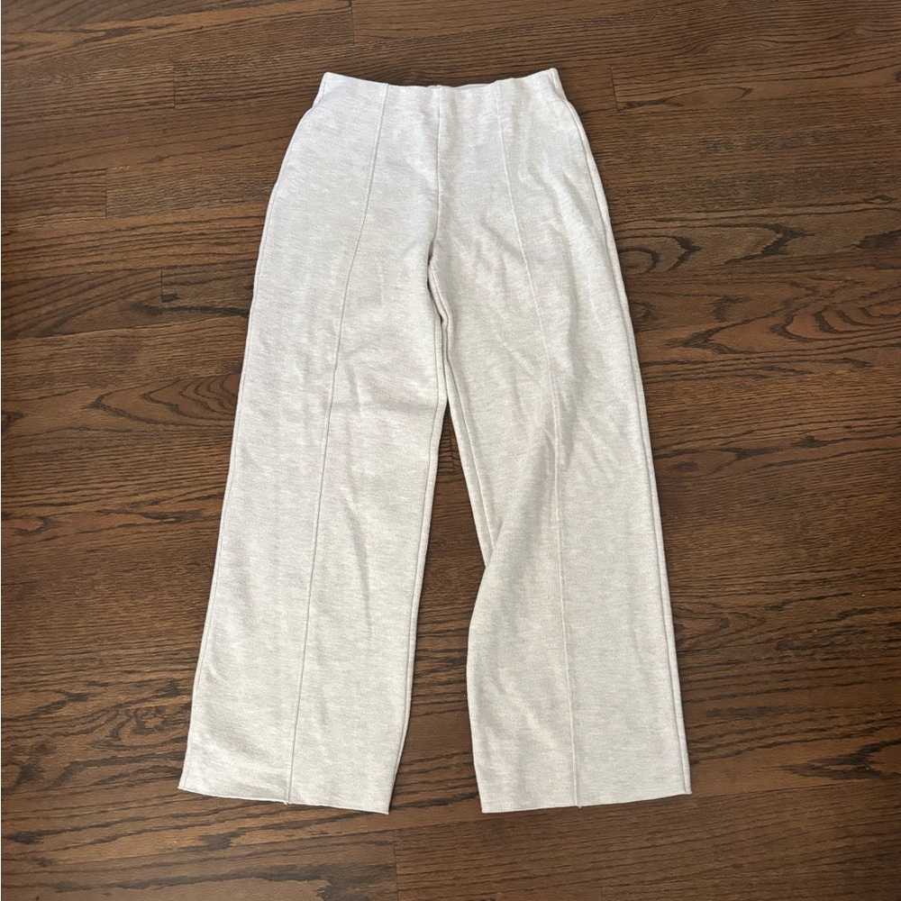 Zara Cream/Gray Knit Pants